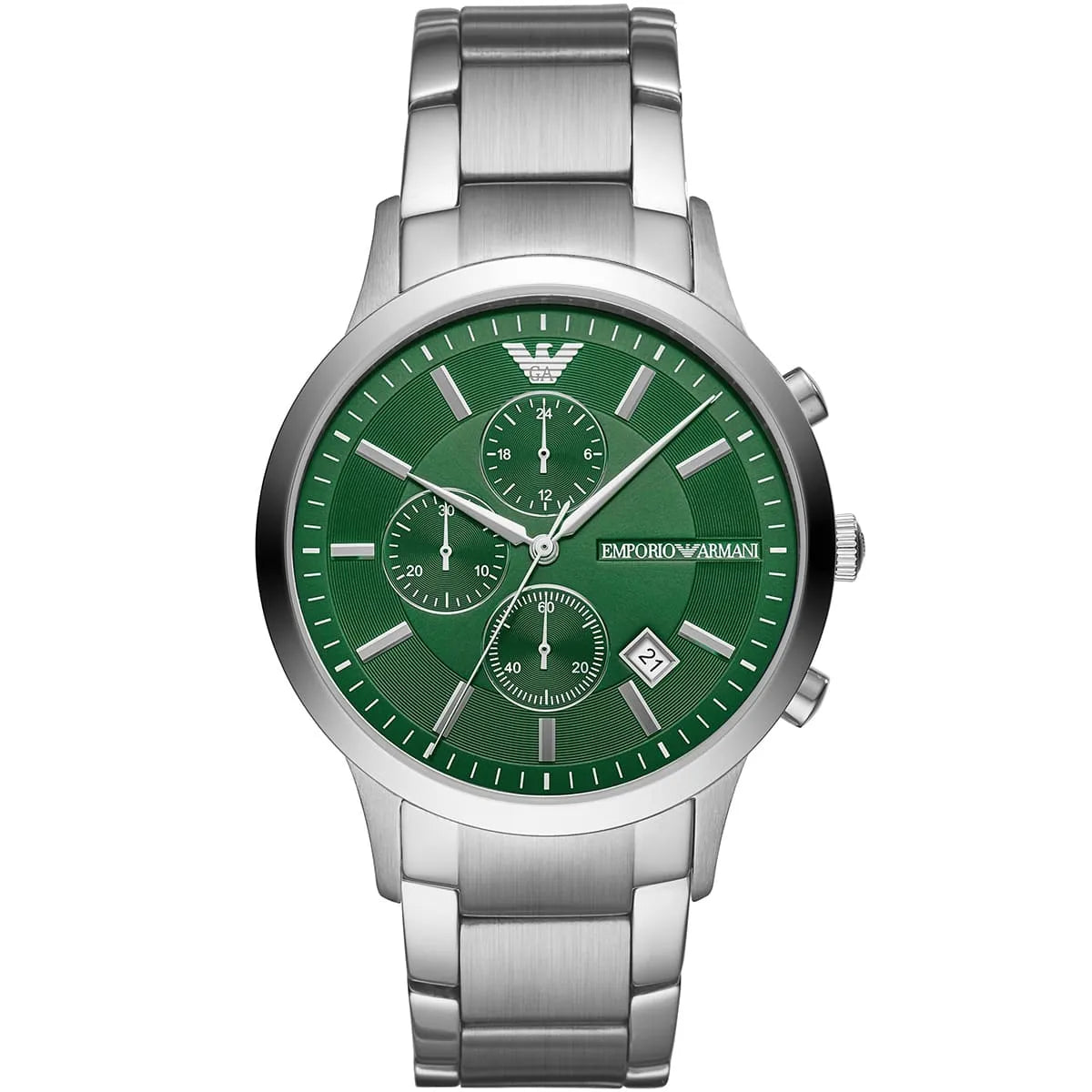 Emporio Armani AR11507 Renato Men's Watch Green Sunray Dial Silver Stainless Steel