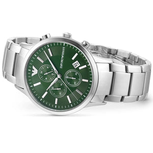 Side view of Emporio Armani AR11507 showing silver crown and pushers