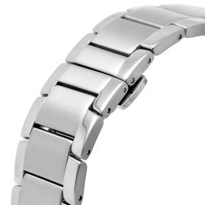 Detailed view of polished silver stainless steel link bracelet for AR11507