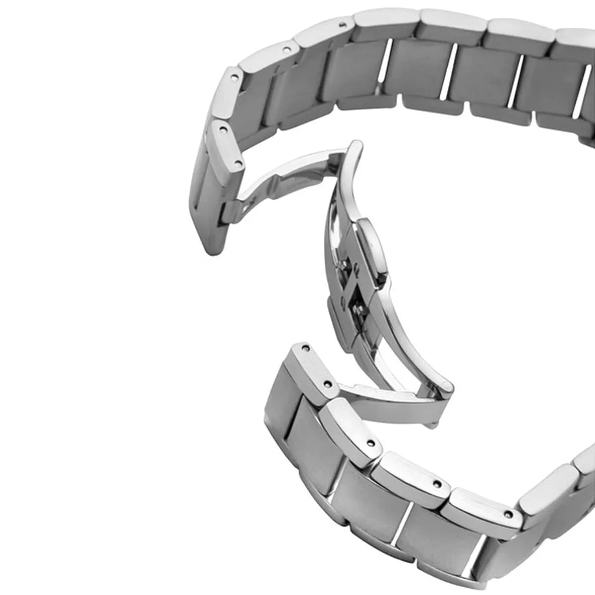 Hidden deployment clasp with Armani logo for AR2431 silver steel watch