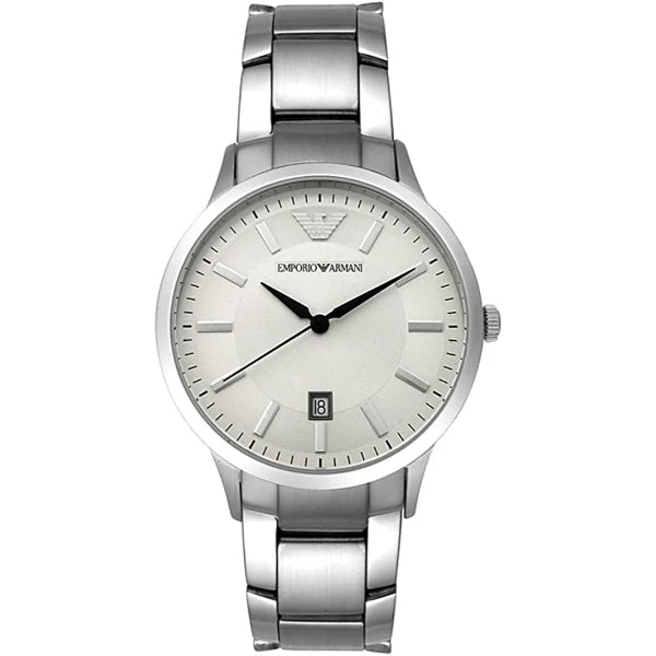 Emporio Armani Renato AR2431 Silver Sunray Dial Steel Watch
