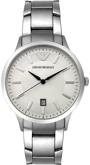 Emporio Armani Renato AR2431 men's watch silver stainless steel with champagne sunray dial