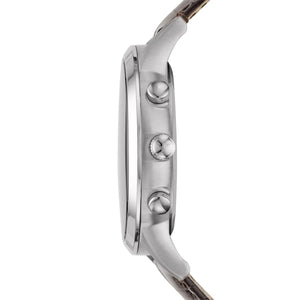 Side view of Emporio Armani AR2433 showing polished silver case and pushers