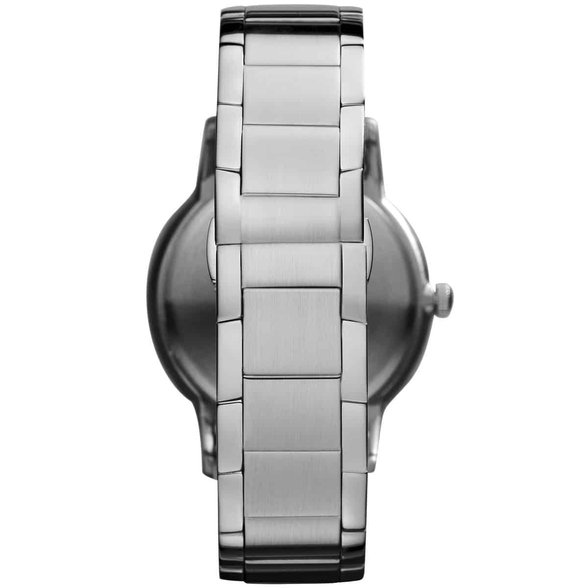 Hidden deployment clasp with Armani logo for AR2457 silver steel watch