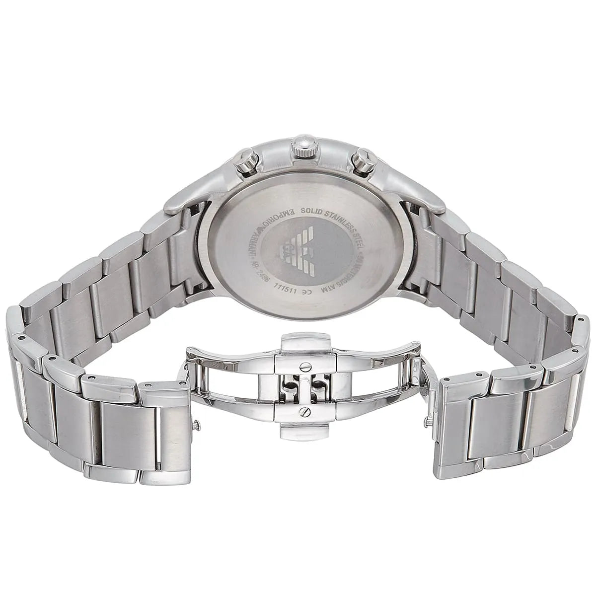 Silver butterfly clasp with Emporio Armani logo for AR2486 watch