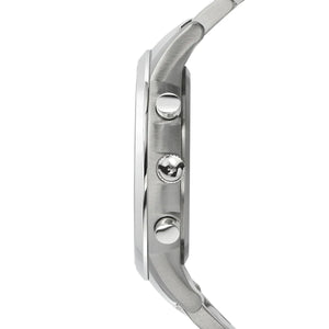 Side view of Emporio Armani AR2486 showing silver crown and pushers