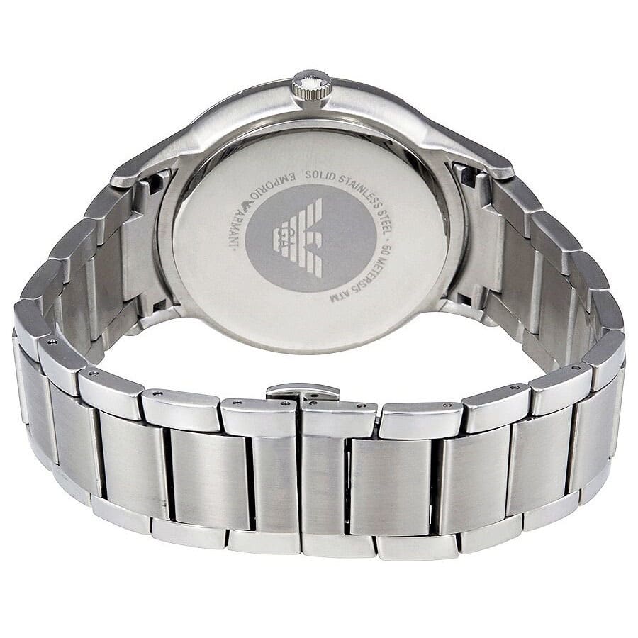 Back case of Emporio Armani AR2514 with engraved eagle logo and serial number