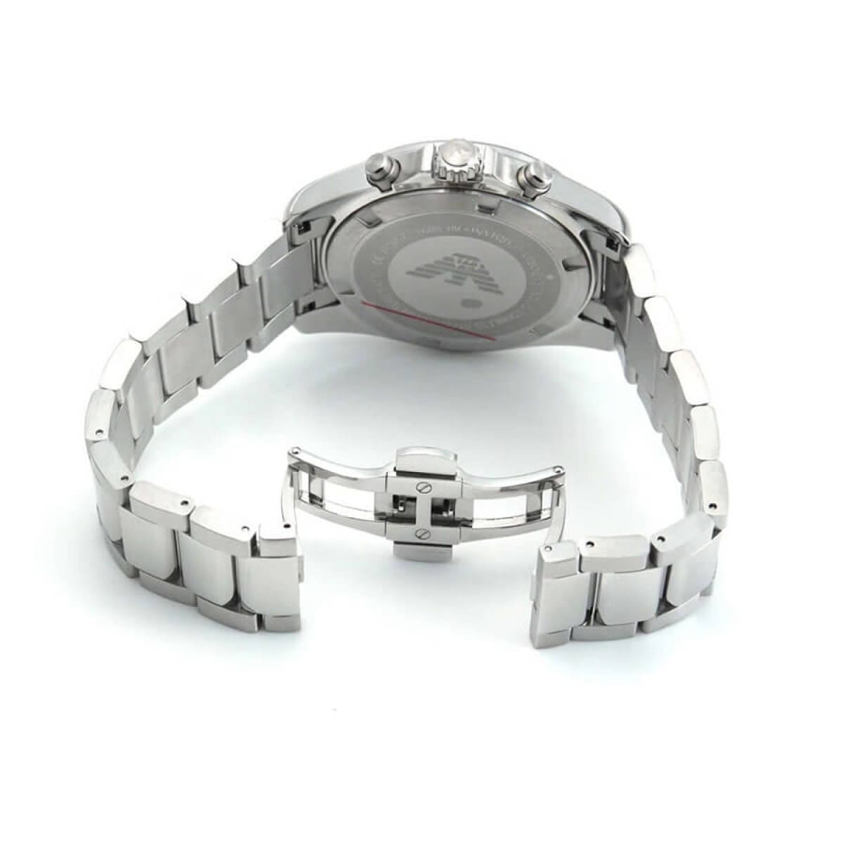Hidden deployment clasp with Armani logo for AR6098 steel watch