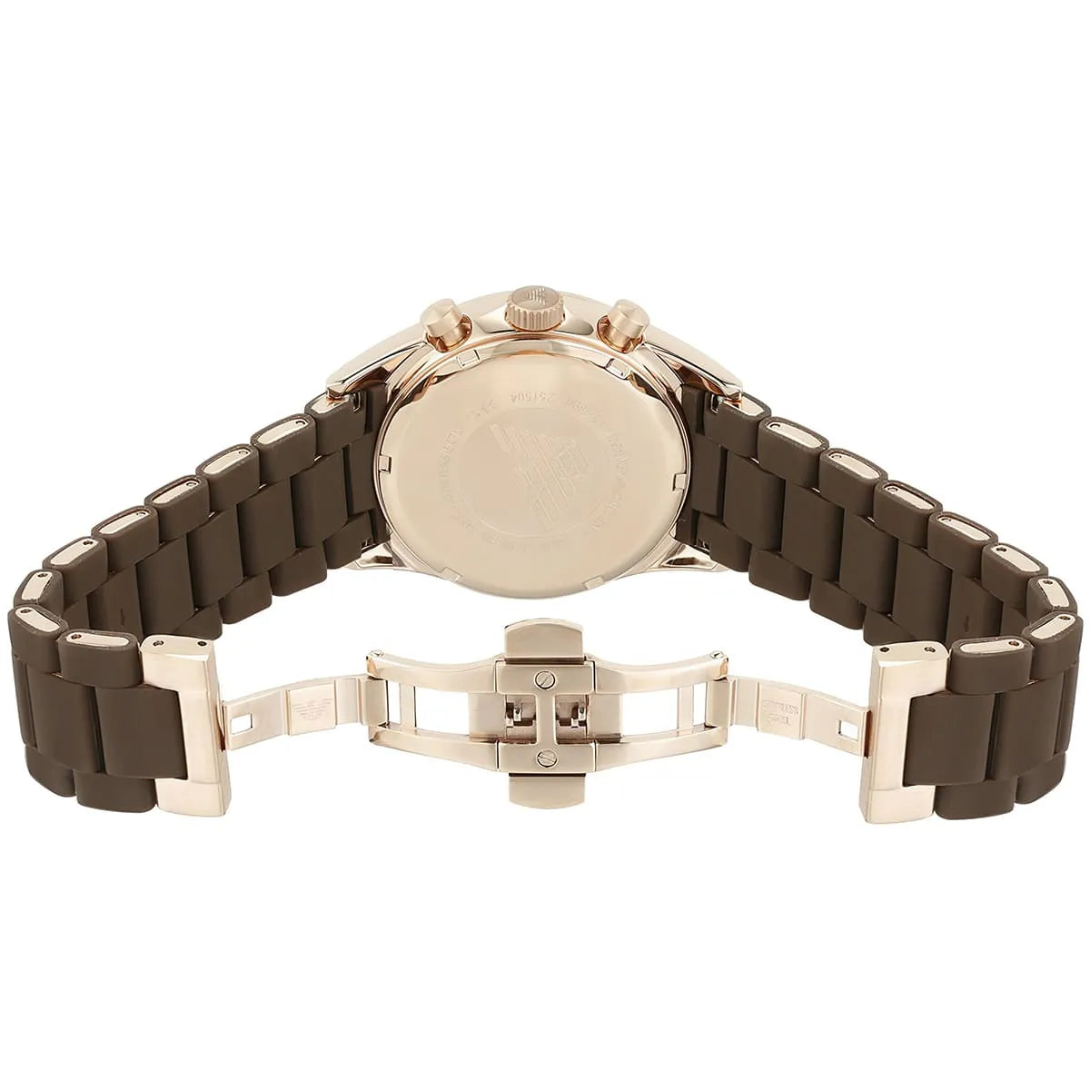 Hidden deployment clasp with Armani logo for AR5890 silicone watch