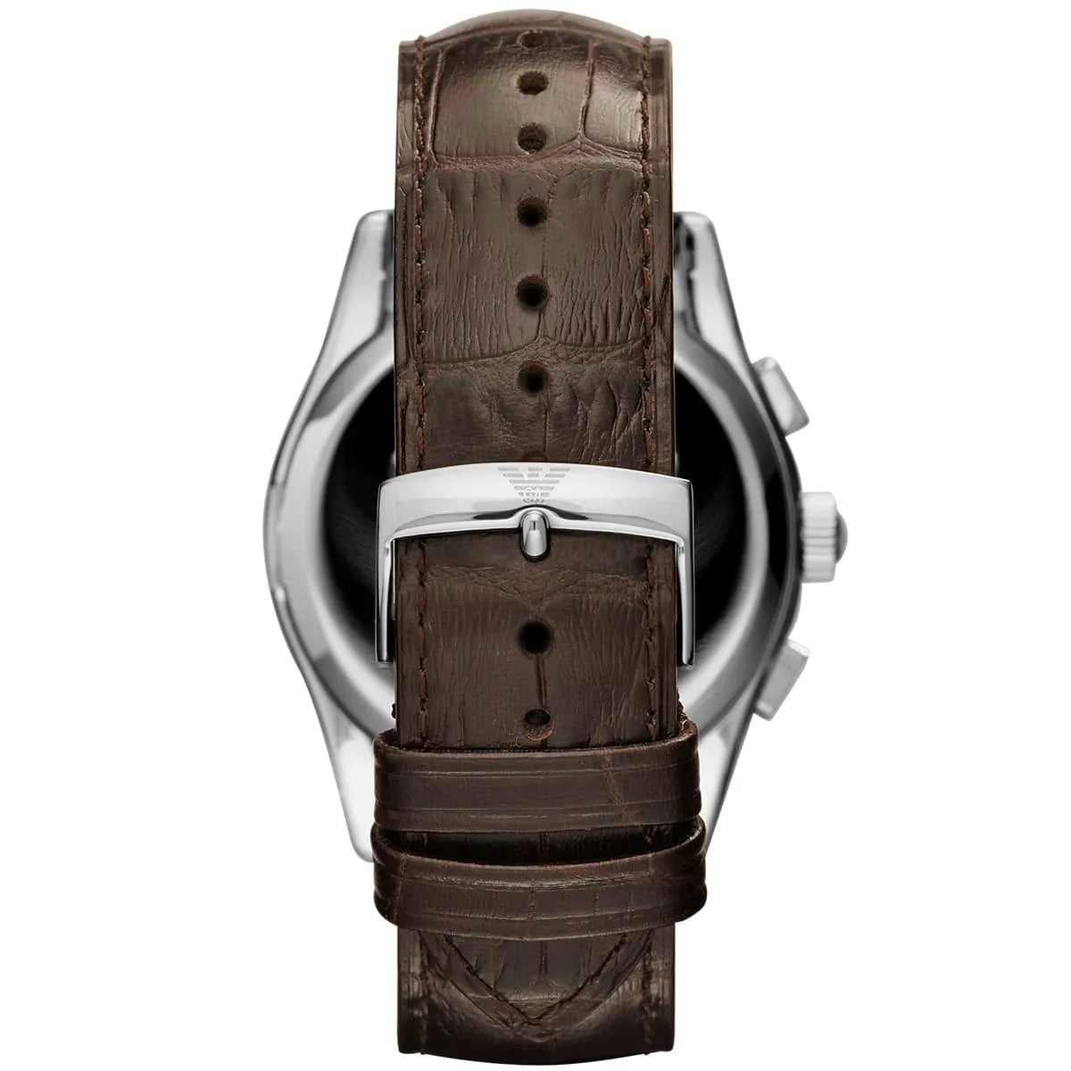 Back case of Emporio Armani AR1634 with engraved eagle logo and serial number