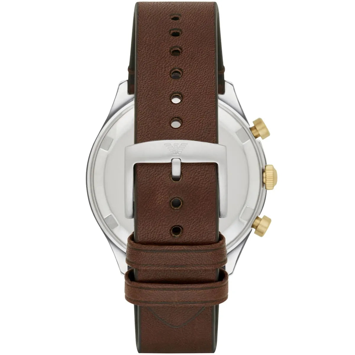 Back case of Emporio Armani AR11033 with engraved eagle logo and serial number