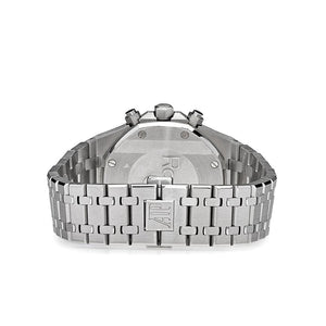 Audemars Piguet Royal Oak 26320ST.OO.1220ST.01 men's chronograph watch, black dial, silver stainless steel bracelet – caseback view
