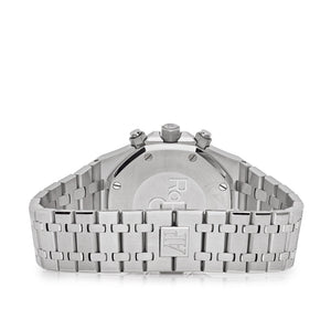 Audemars Piguet Royal Oak 26331ST.OO.1220ST.01 men's chronograph watch, blue dial, silver stainless steel bracelet – caseback view