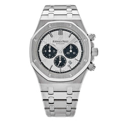 Audemars Piguet Royal Oak 26331ST.OO.1220ST.03 men's chronograph watch, silver dial, silver stainless steel bracelet – front view