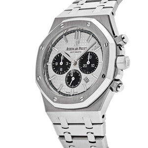 Audemars Piguet Royal Oak 26331ST.OO.1220ST.03 men's chronograph watch, silver dial, silver stainless steel bracelet – full front view
