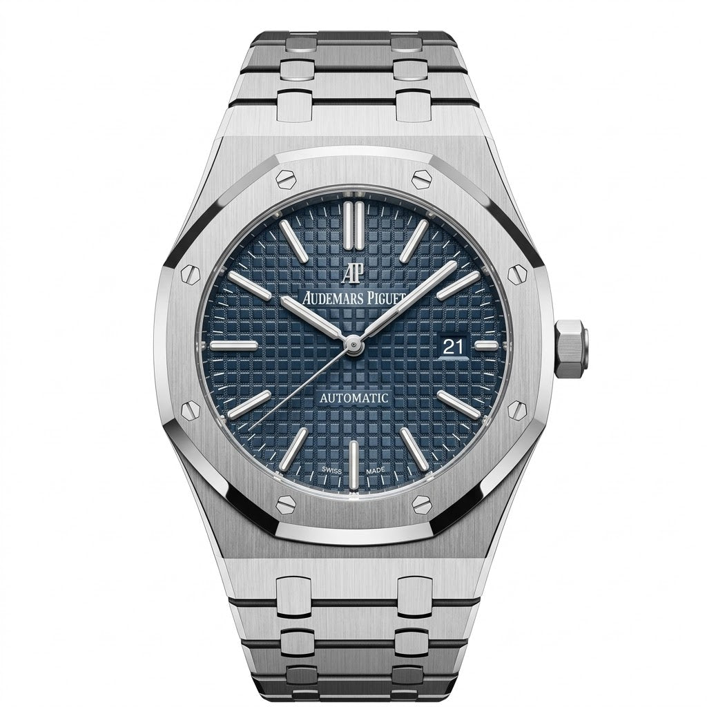 Audemars Piguet Royal Oak Men's Automatic Watch – Blue Dial & Silver Stainless Steel Strap