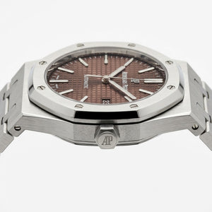 Audemars Piguet Royal Oak men's automatic watch, 41mm case, brown dial, silver stainless steel strap – view 4
