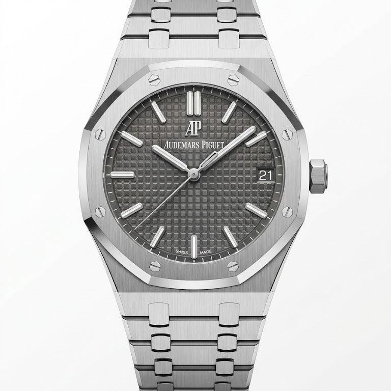 Audemars Piguet Royal Oak Men's Automatic Watch – Grey Dial & Silver Stainless Steel Strap