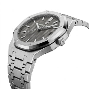 Audemars Piguet Royal Oak men's automatic watch, 41mm case, grey dial, silver stainless steel strap – view 10