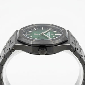 Audemars Piguet Royal Oak men's automatic watch, 44mm case, green gradient dial, black strap – view 3