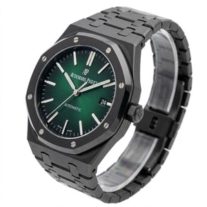 Audemars Piguet Royal Oak men's automatic watch, 44mm case, green gradient dial, black strap – view 4