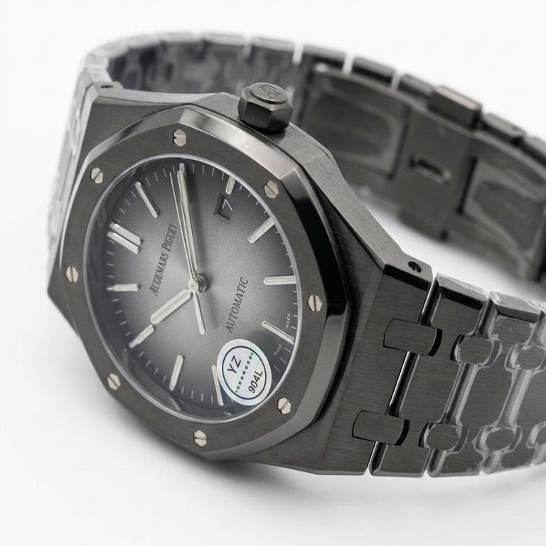 Audemars Piguet Royal Oak men's automatic watch, 44mm case, grey dial, black strap – view 5