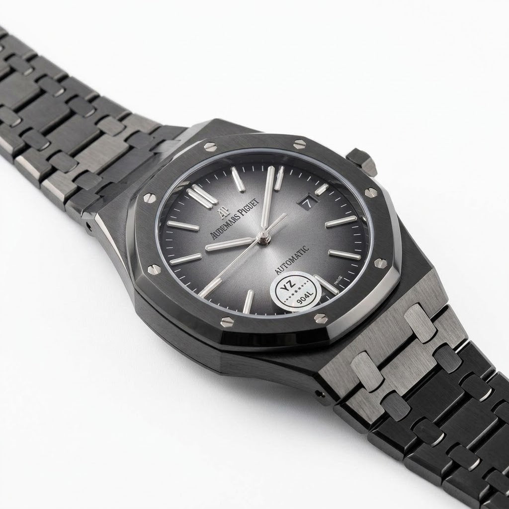Audemars Piguet Royal Oak men's automatic watch, 44mm case, grey dial, black strap – view 6