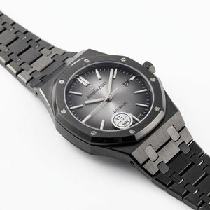 Audemars Piguet Royal Oak men's automatic watch, 44mm case, grey dial, black strap – view 6