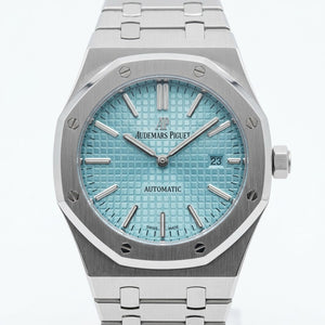 Audemars Piguet Royal Oak Men's Automatic Watch – Tiffany Blue Dial & Silver Stainless Steel Strap