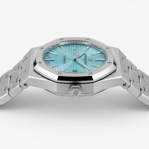 Audemars Piguet Royal Oak men's automatic watch, 44mm case, tiffany blue dial, silver stainless steel strap – view 5