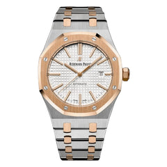 Audemars Piguet Royal Oak Men's Automatic Watch – Silver Dial & Two-Tone Stainless Steel Strap | ساعة أوديمار بيجيه رويال أوك رجالي مينا فضي
