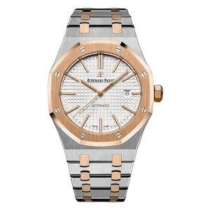 Audemars Piguet Royal Oak Men's Automatic Watch – Silver Dial & Two-Tone Stainless Steel Strap | ساعة أوديمار بيجيه رويال أوك رجالي مينا فضي
