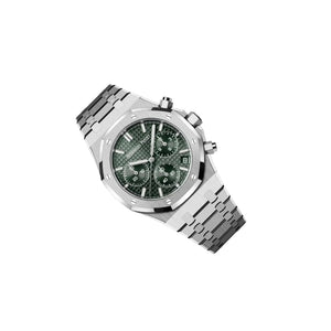 Audemars Piguet Royal Oak Men's Chronograph Watch – Green Tone-on-Tone Dial & Silver Stainless Steel Strap – view 2