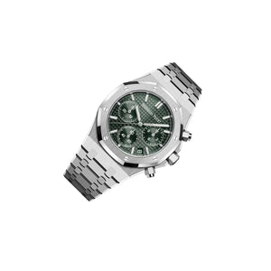 Audemars Piguet Royal Oak Men's Chronograph Watch – Green Tone-on-Tone Dial & Silver Stainless Steel Strap – view 3