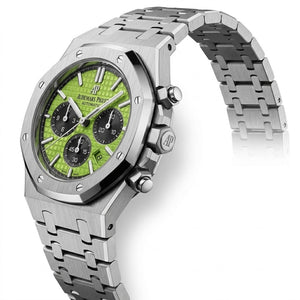 Audemars Piguet Royal Oak Men's Chronograph Watch – Lime Green Dial & Silver Stainless Steel Strap – view 4