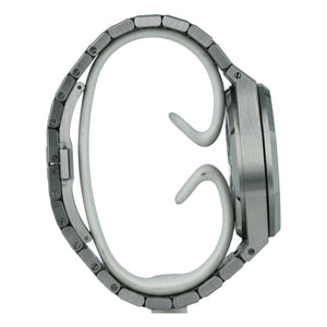 Audemars Piguet Royal Oak men's chronograph watch, white dial, silver stainless steel bracelet – side profile view
