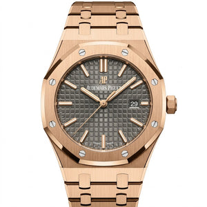 Audemars Piguet Royal Oak 33mm Women's Quartz Watch – Grey Dial & Rose Gold Strap
