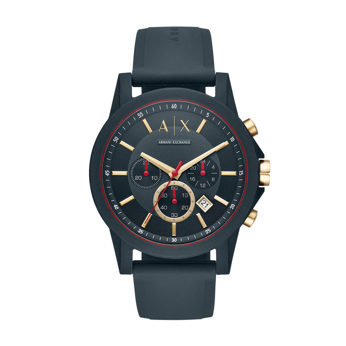 Armani Exchange Outerbanks AX1335 Men's Chronograph Watch – Blue Dial & Blue Silicone Strap