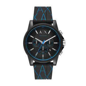 Armani Exchange Outerbanks AX1342 Men's Chronograph Watch – Black Dial & Black Silicone Strap
