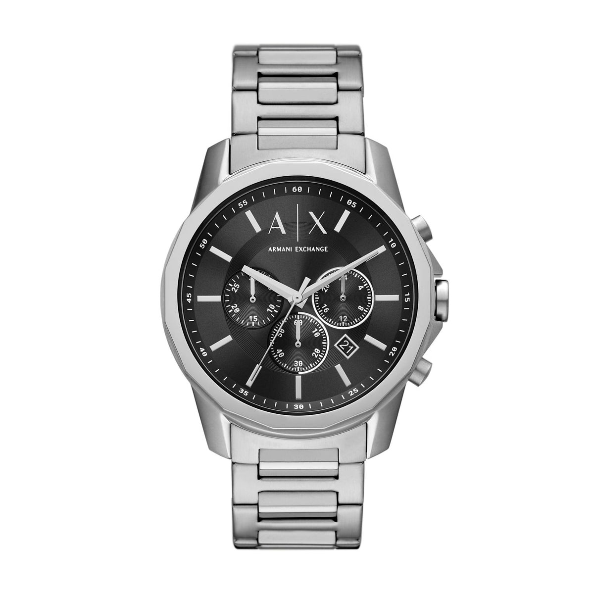 Armani Exchange Banks AX1720 Men's Chronograph Watch – Black Dial & Stainless Steel Bracelet