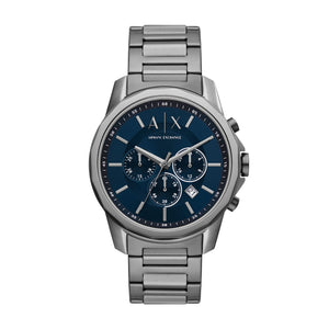 Armani Exchange Banks AX1731 Men's Chronograph Watch – Blue Dial & Gunmetal Stainless Steel Bracelet