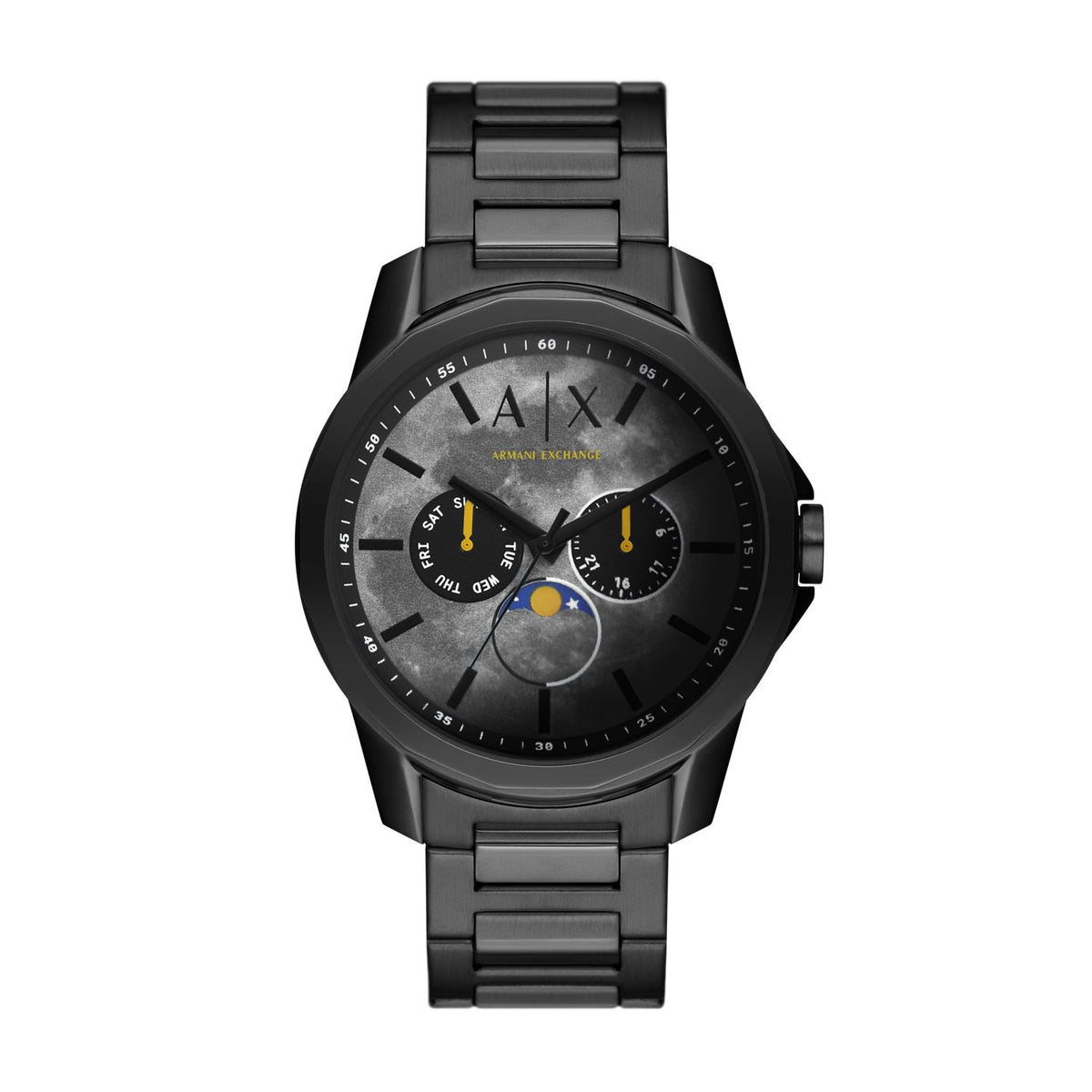 Armani Exchange AX1738 Men's Multi-Function Watch – Grey Dial & Black Stainless Steel Bracelet