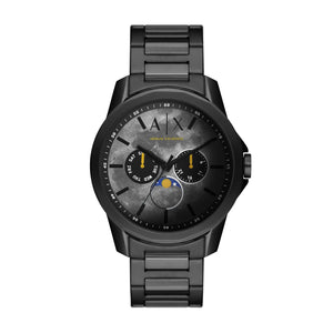 Armani Exchange AX1738 Men's Multi-Function Watch – Grey Dial & Black Stainless Steel Bracelet