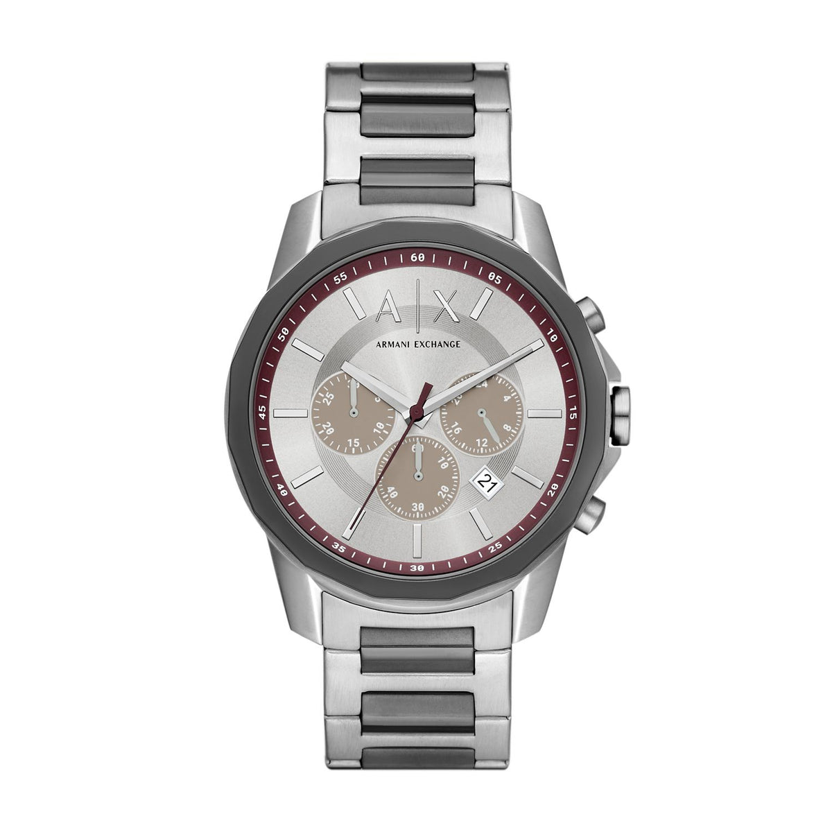Armani Exchange Banks AX1745 Men's Chronograph Watch – Grey Dial & Two-Tone Stainless Steel Bracelet