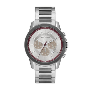 Armani Exchange Banks AX1745 Men's Chronograph Watch – Grey Dial & Two-Tone Stainless Steel Bracelet