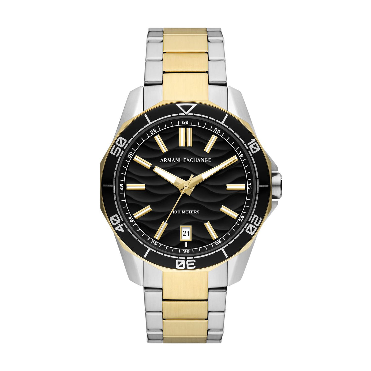 Armani Exchange Spencer AX1956 Men's Watch – Black Dial & Two-Tone Stainless Steel Bracelet