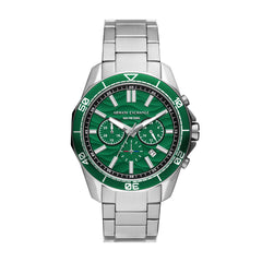 Armani Exchange Spencer AX1957 Men's Chronograph Watch – Green Dial & Stainless Steel Bracelet