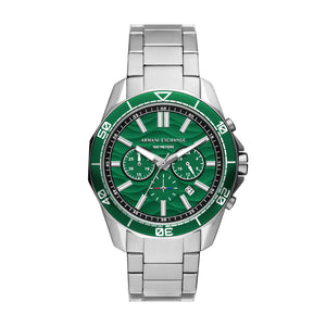 Armani Exchange Spencer AX1957 Men's Chronograph Watch – Green Dial & Stainless Steel Bracelet
