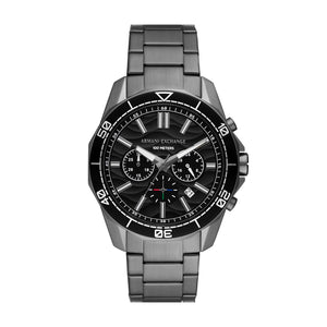 Armani Exchange Spencer AX1959 Men's Chronograph Watch – Black Dial & Gunmetal Stainless Steel Bracelet