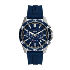Armani Exchange Spencer AX1960 Men's Chronograph Watch – Blue Dial & Blue Silicone Strap